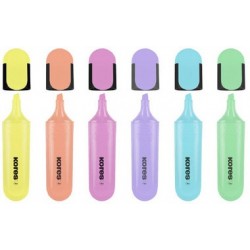 Kores surligneur "bright liner" pastel, étui de 6