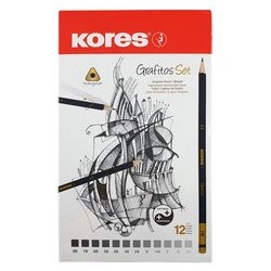 Kores crayon à papier "grafitos art", étui métallique de 12