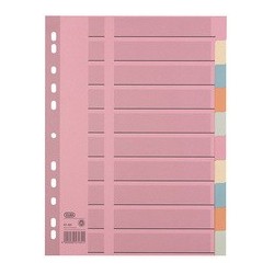 Elba intercalaires en carton, uni, a4, couleur, 10 positions