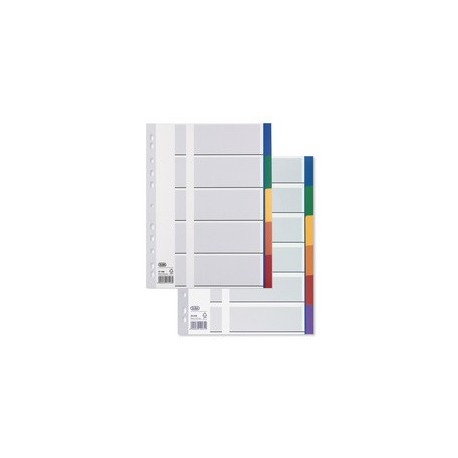 Elba intercalaire plastique en carte lustrée,onglets colorés