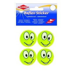 Kleiber sticker réfléchissant "happy face big eyes", jaune