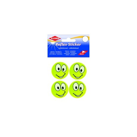 Kleiber sticker réfléchissant "happy face big eyes", jaune