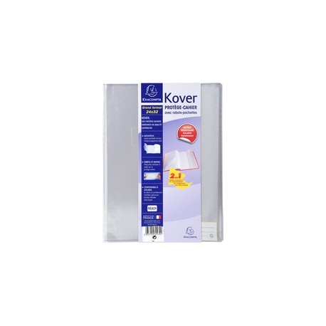 Exacompta protège-cahier kover, pvc, 170 x 220 mm, incolore (LOT DE 60)