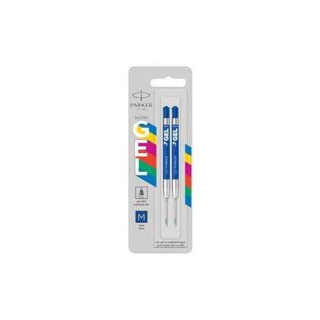 Parker recharge quink gel eco, tracé: m, blister de 2, noir