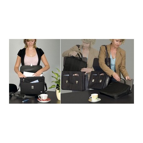 Wedo serviette porte-documents elegance, simili cuir/nylon,
