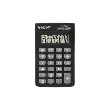 Rebell calculatrice de poche hc 308, noir