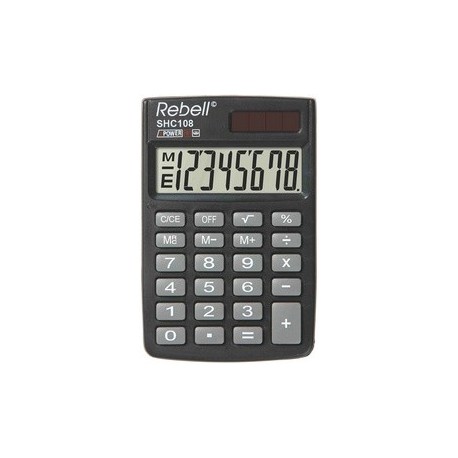 Rebell calculatrice de poche shc 108, noir