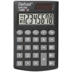 Rebell calculatrice de poche shc 208, noir