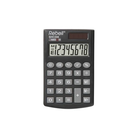 Rebell calculatrice de poche shc 208, noir