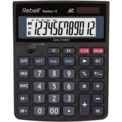 Rebell calculatrice de bureau panther 12, noir