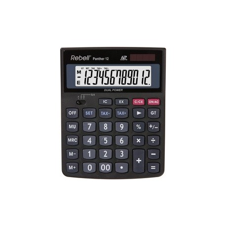 Rebell calculatrice de bureau panther 12, noir