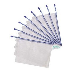 Tarifold pochette à zip zipper, a4, pvc, assorti (LOT DE 8)