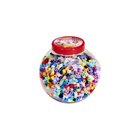 Hama perles à repasser maxi, pot plastique, couvercle rouge