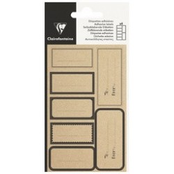 Clairefontaine etiquettes adhésives "rectangle kraft", noir
