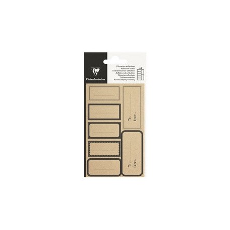 Clairefontaine etiquettes adhésives "ovale kraft", blanc