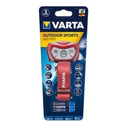 Varta lampe frontale led "outdoor sports h20 pro",rouge/gris