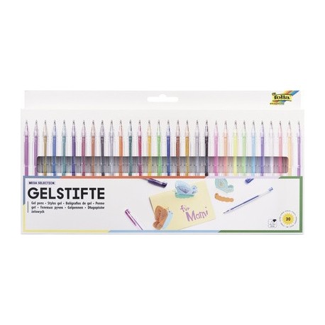 Folia stylo gel mega selection, assorti, étui de 30