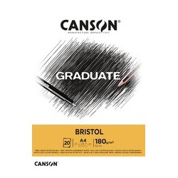Canson bloc de dessin graduate bristol, a3