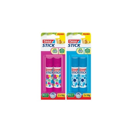 Tesa ecologo stick bâton de colle, pack de 3, 10 g, bleu
