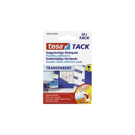 Tesa tack pastilles adhésives, big pack, transparent (LOT DE 15)
