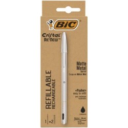 Bic stylo à bille cristal re'new, noir