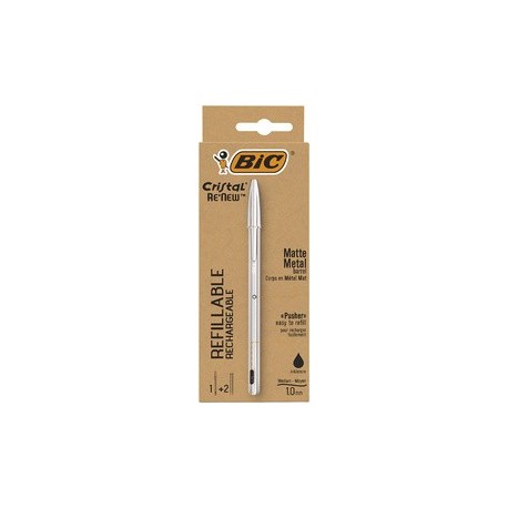 Bic stylo à bille cristal re'new, noir