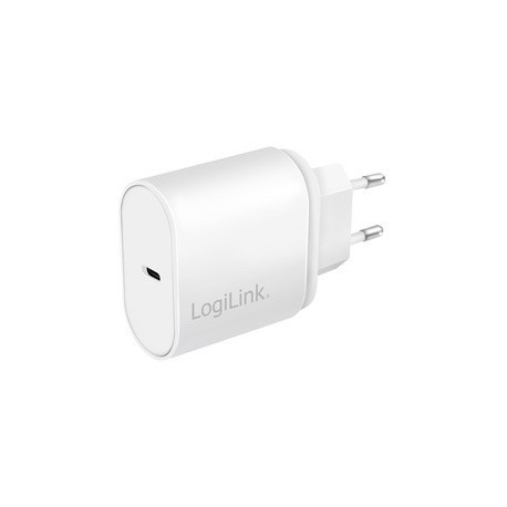 Logilink chargeur secteur usb, 1x port pd usb-c, 20 w, blanc