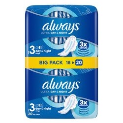 Always maxi serviette hygiénique night avec ailettes,bigpack