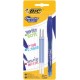 Bic stylo à encre gel gelocity illusion, bleu + recharges