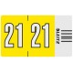 Leitz etiquette année orgacolor "21", sur rouleau, jaune