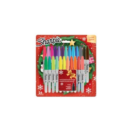 Sharpie marqueur permanent fine, blister de 24 x-mas