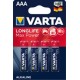 Varta pile alcaline "longlife max power", micro, (aaa/lr3)