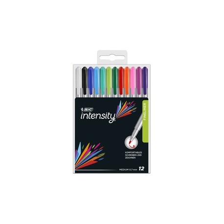 Bic stylo feutre intensity medium, étui de 12, assorti