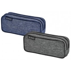 Herlitz trousse double "knitted fabric", assorti (LOT DE 2)