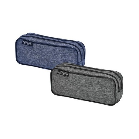Herlitz trousse double "knitted fabric", assorti (LOT DE 2)