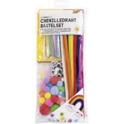 Folia kit d'activités en fil chenille rainbow, 212 pièces