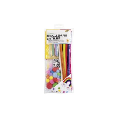 Folia kit d'activités en fil chenille rainbow, 212 pièces