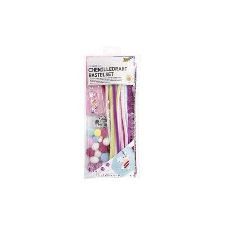 Folia kit d'activités en fil chenille unicorn, 227 pièces