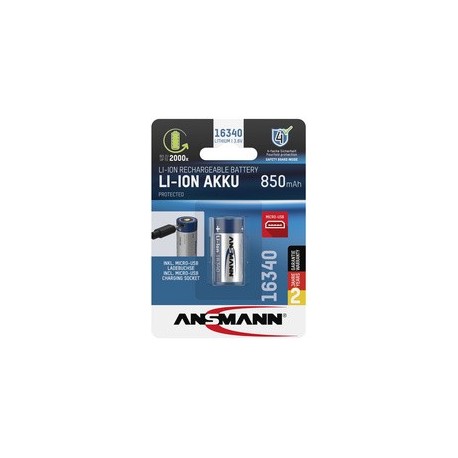 Ansmann batterie li-ion avec fiche micro-usb, 850 mah