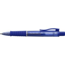 Faber-castell stylo à bille rétractable poly ball view, bleu