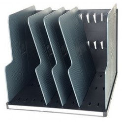 Exacompta trieur vertical modulotop, 4 divisions, noir/gris