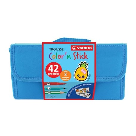 Stabilo trousse garnie color'n stick, en polyester