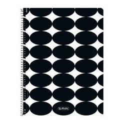 Herlitz cahier spiralé "just black", a4, quadrillé