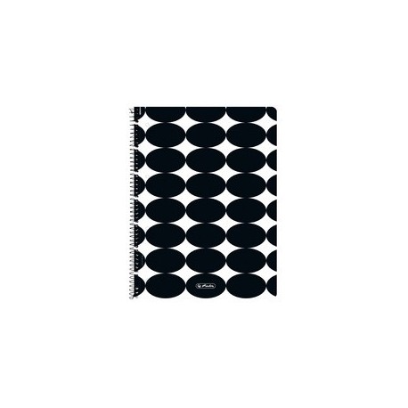 Herlitz cahier spiralé "just black", a4, quadrillé