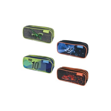 Herlitz trousse double "boys mix" (LOT DE 4)