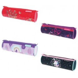 Herlitz trousse ronde "girls mix", en polyester (LOT DE 4)