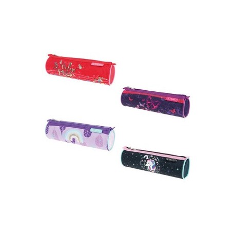 Herlitz trousse ronde "girls mix", en polyester (LOT DE 4)