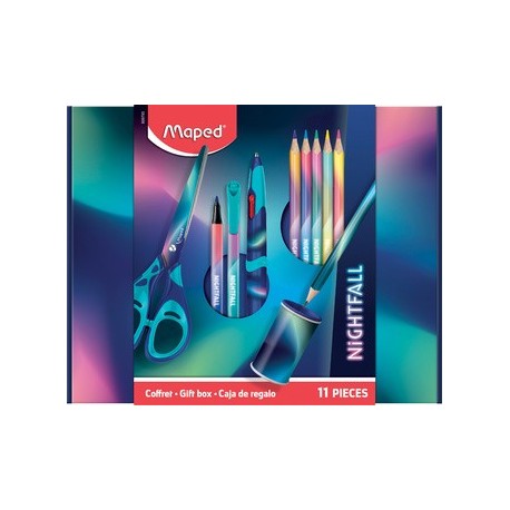 Maped coffret cadeau pour l'école nightfall, 11 pièces