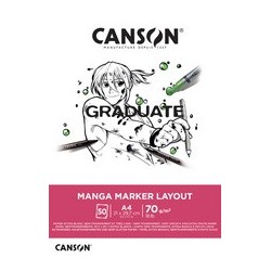 Canson bloc de dessin graduate manga marker layout, a3