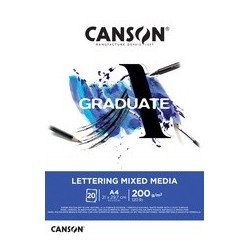 Canson bloc de dessin graduate lettering mixed media, a4